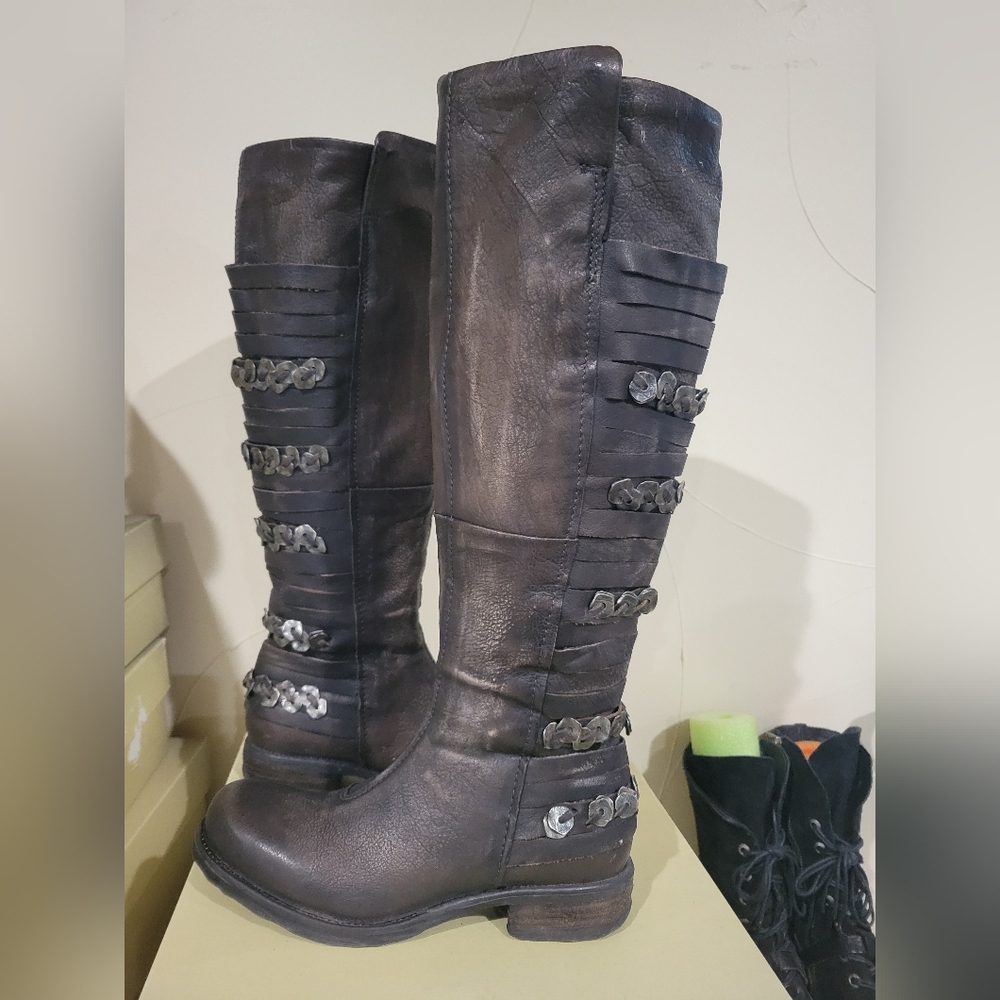 Vintage Airstep A.S.98 Tall Women's Leather Boots in Dark Brown 7
